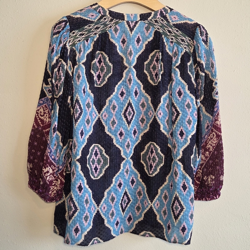 ba&sh Mad Graphic Printed Boho Blouse ASO Ginny & Georgia Sz 4 - Picture 12 of 15